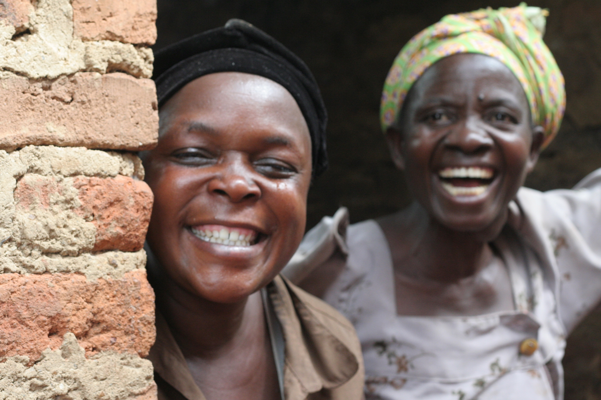 Two women smiling