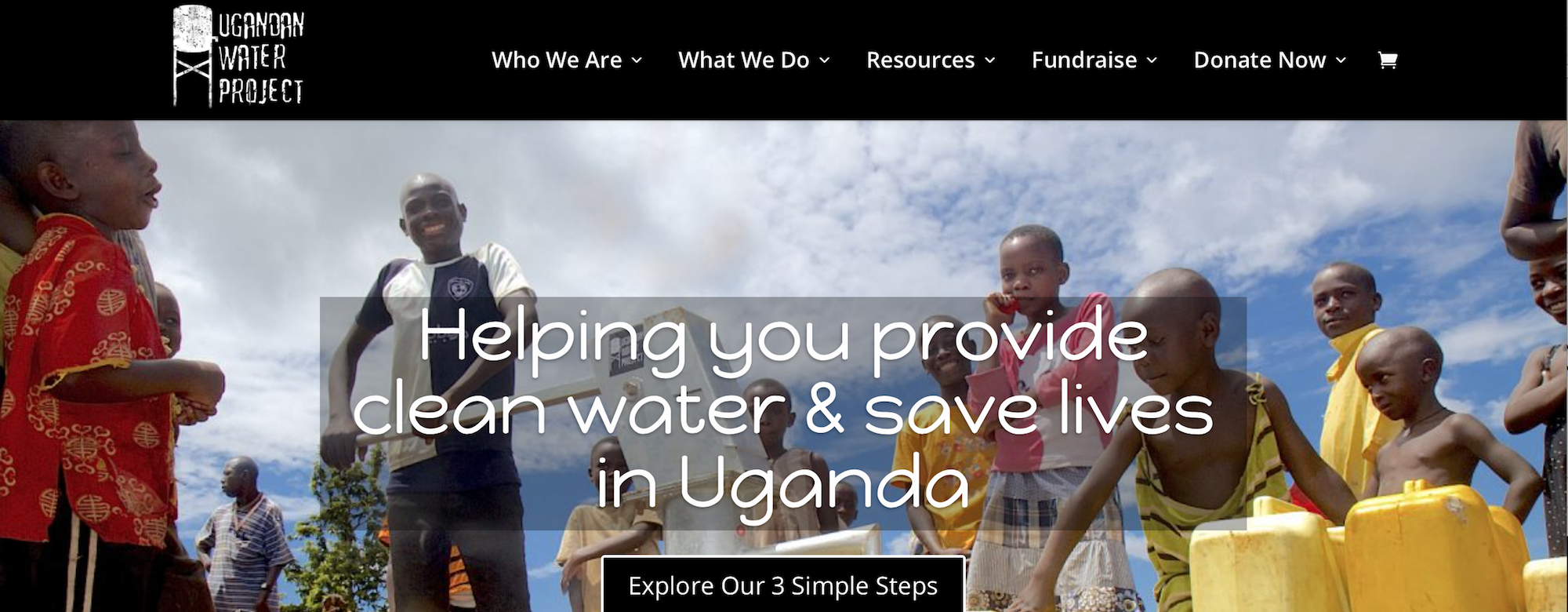 Screenshot of Ugandan Water Project website