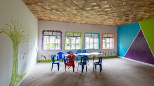 Empty classroom in Uganda