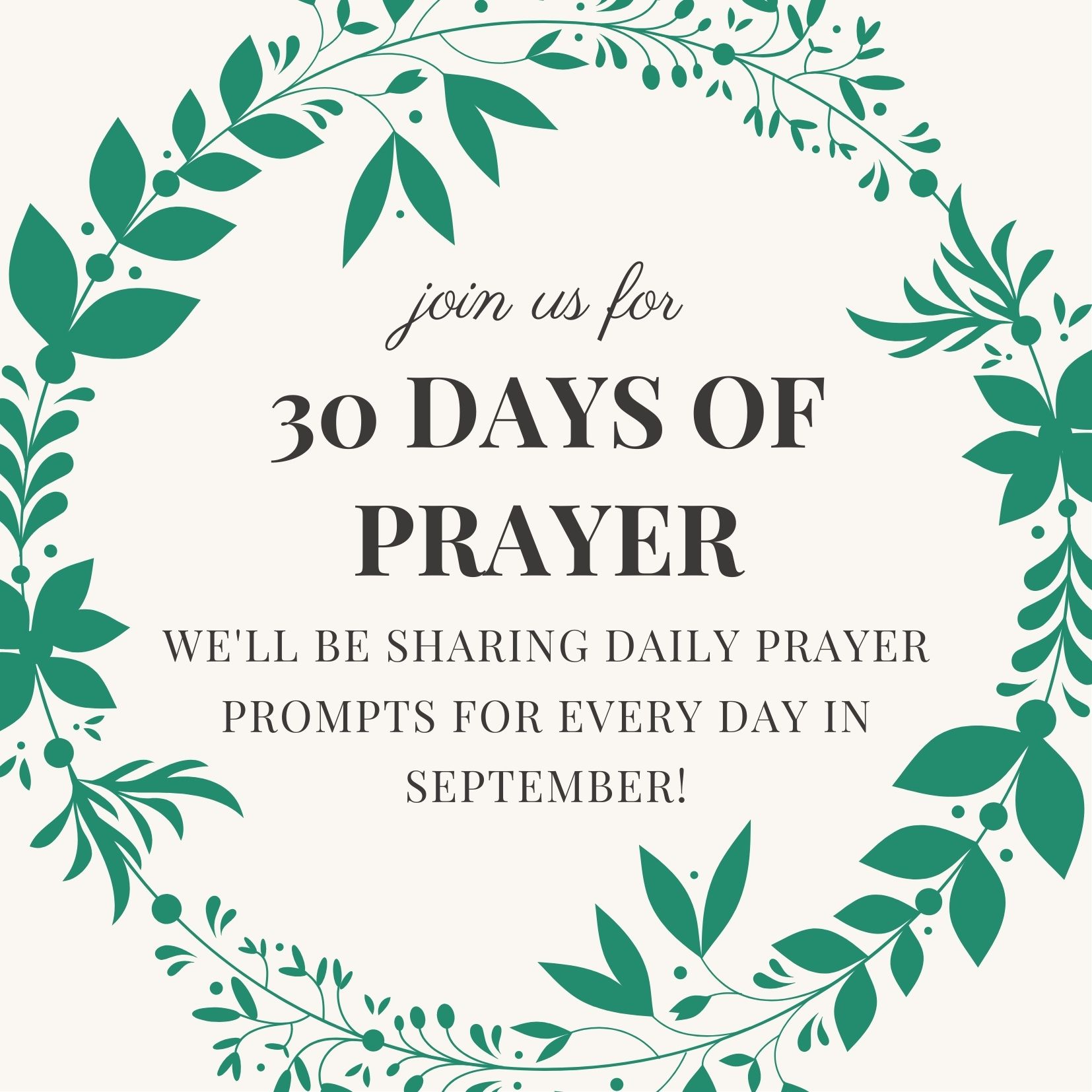 30 days of prayer prompts introduction
