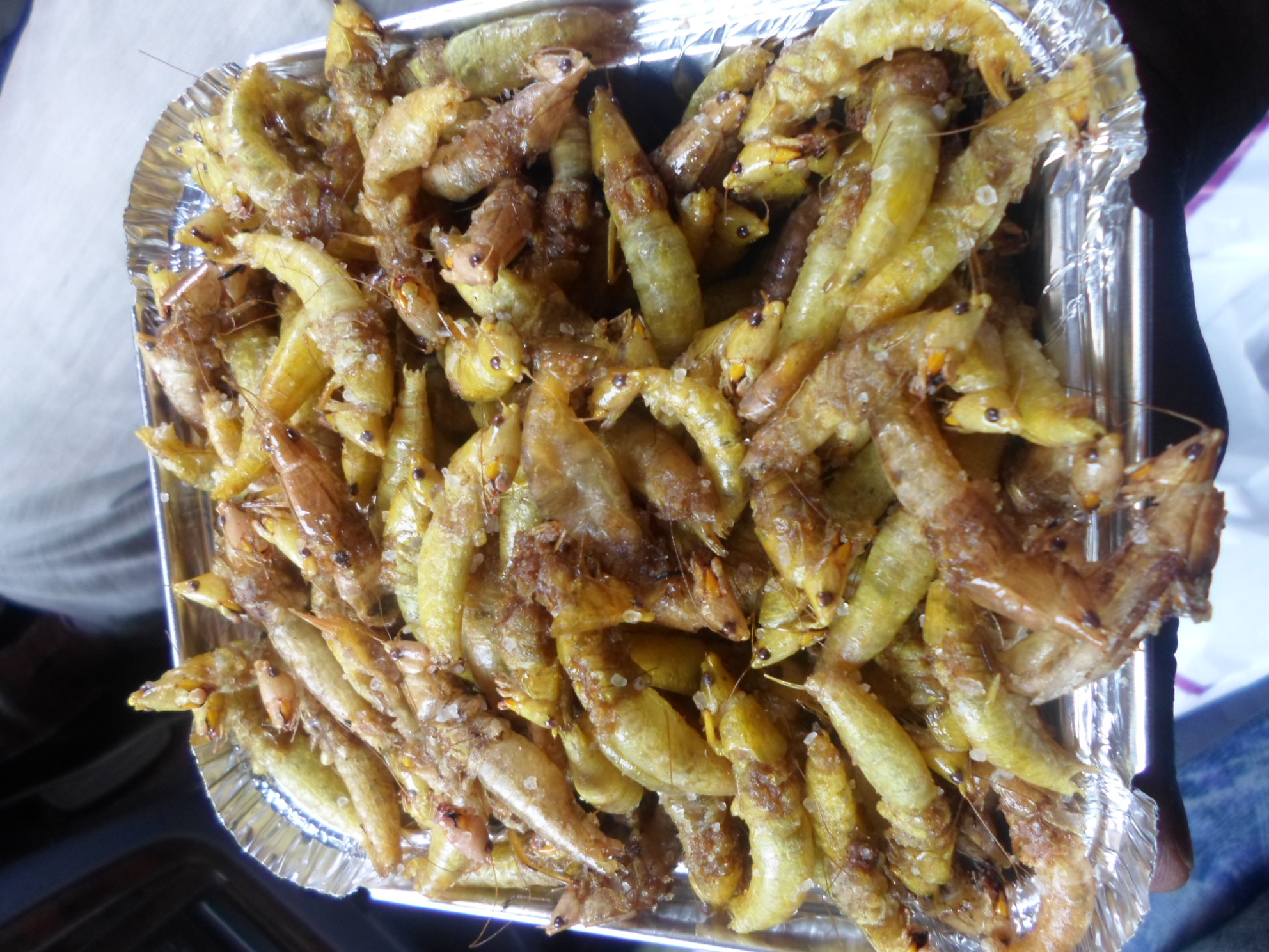 A close up of fried nsenene